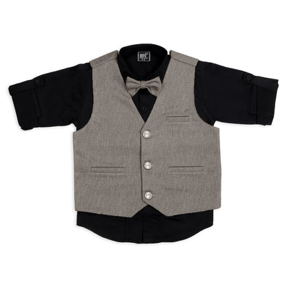 "Little Gentleman: Waistcoat, Shirt, Pants, and Bow Tie Set!"