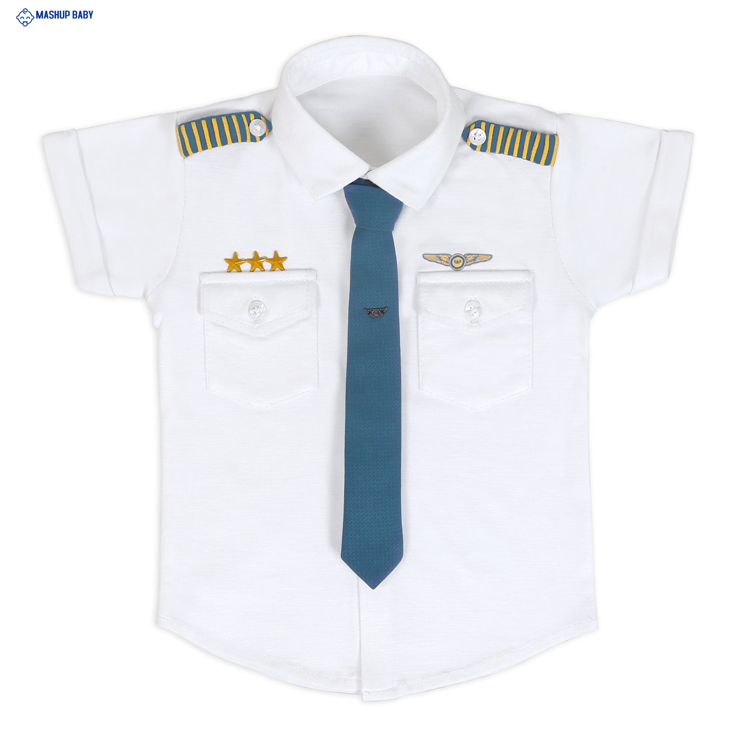 "Little Aviator: Pilot Shirt, Shorts, Tie, and Cap Set!"