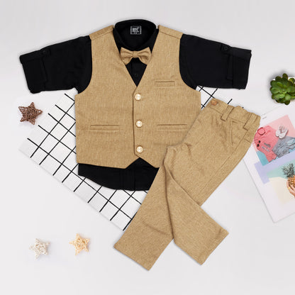 "Little Gentleman: Waistcoat, Shirt, Pants, and Bow Tie Set!"