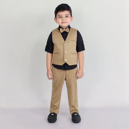 "Little Gentleman: Waistcoat, Shirt, Pants, and Bow Tie Set!"