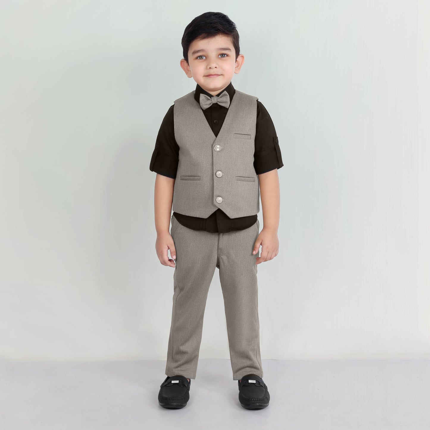 "Little Gentleman: Waistcoat, Shirt, Pants, and Bow Tie Set!"