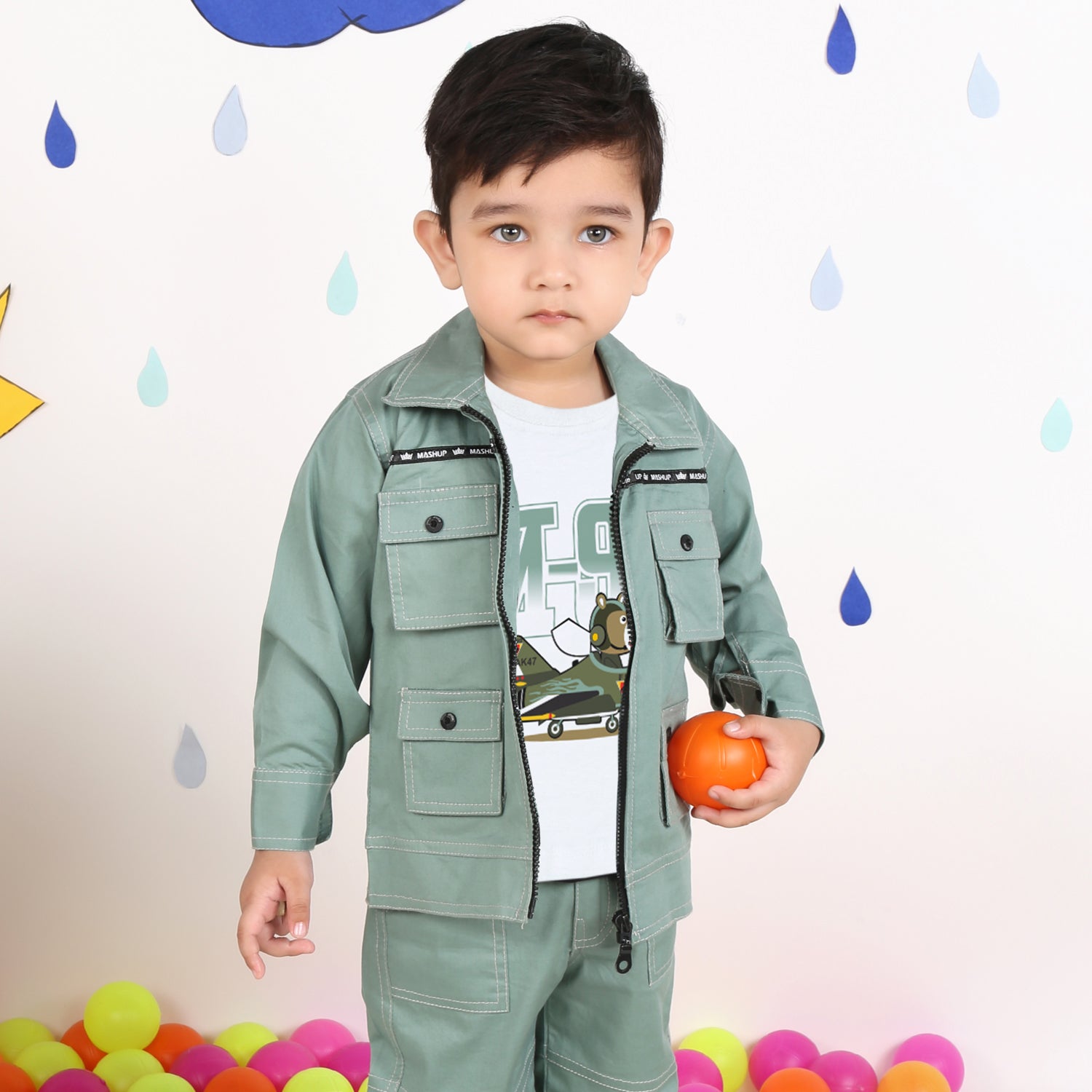 Printed Zipper Kids Casual Jacket T- Shirt Combo Set, Full Sleeves at Rs  1100/piece in Kolkata