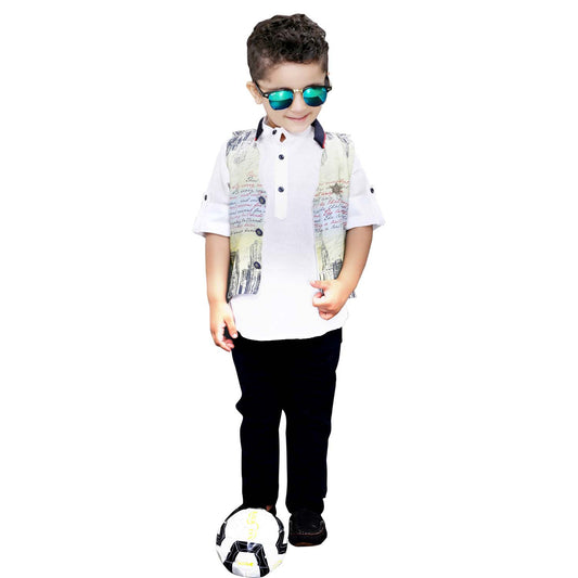 Bad Boys Yellow Digital Print Nehru Jacket Set - mashup boys